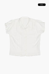 Coco check frill blouse