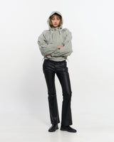 Neck Shirring Hooded Windbreaker _ GREY