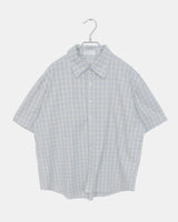 Caper Linen Oversized Fit Checkered Shirt