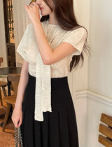 Landy Two-Way Ribbon Tie Ribbed Knit