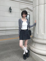 [Belt SET] ゲンジベルトデニムプリーツスカート