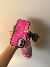i <333 ラブグラスシルバーバンパーフォンケース  (vivid pink)