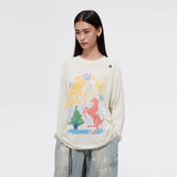 FMACM ボードアンドマッド 24AW クレヨンハンドペインティドカウホースコンフォータブルスキンフレンドリー長袖Tシャツ