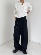 TO Stripe Wide Slacks (2C, Chain Set)