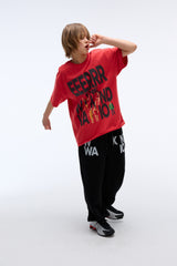 Weekend warrior people artwork T-shirt (Red)_1