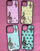 [made] Dot treble clef yellow phone case (glass bumper)