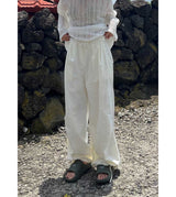 WIDE TUCK NYLON PANTS