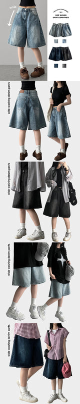 Luo Washing Denim Bermuda Half Shorts