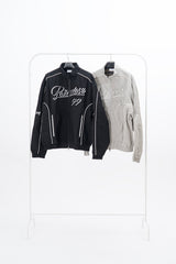 Vichy ハイネックレーシングブルゾンジャケット