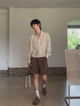 Enfree ドローイングクロップシャツ