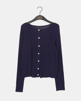 [X] Roat V-neck Round Long Sleeve Knit Cardigan