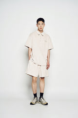 25SS TERRY LOGO EMBO SHORT SLEEVE COLLAR T-SHIRT LIGHT BEIGE