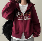 95 Lettering Two Way Hooded Zip-Up