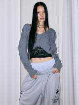 V NECK LAYERED KNIT