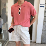 LMN Romal Air Cool Bali Open Collar V-Neck Short Sleeve Knitwear (10 colors)