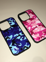 blue camo glass case