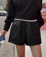 Lacque レザーバンディングショーツ