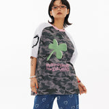 Clover Overfit Raglan T-shirt [Camo Grey]