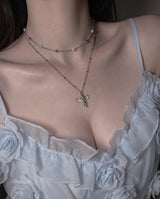 [Anti-tarnish] Baby Angel Layered Necklace - Silver ver.