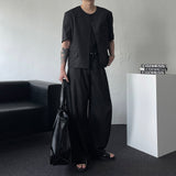 CR Stripe Curved Wide Slacks (2 colors)