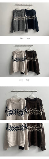 Yup Winter Snowflake Round Knitwear