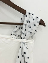 Dot Scarf Off-Shoulder T