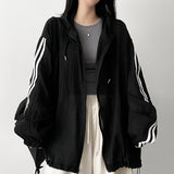 Naad Gauze Wang Boxy Two-Line Track String Hooded Zip-Up Jumper