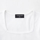スクエアネックレギュラーハーフTシャツ [BLACK]