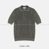 LMN リフェルピグメントウォッシャブルカラー半袖ニット (5 colors)
