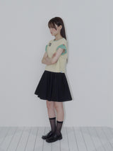 ボタンダブルスリーブレスTシャツ (イエロー)
