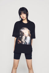 24FW ウェーブヘアカットハグガールベビーフェイス半袖Tシャツ (OVERSEAS EXCLUSIVE) ブラック