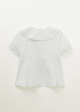 Vented Peter Pan Collar Blouse (White)