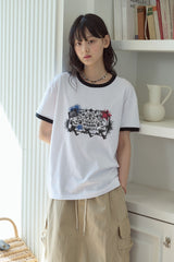 26SS★ Stamp Club Ringer Short Sleeve Tee