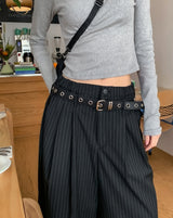 ポリストライプバミューダスラックス (+Belt Set)