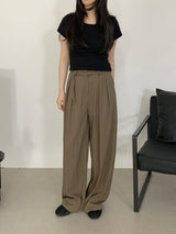 Briki Wide Pintuck Long Slacks