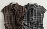 Motsu Check Side String Short Sleeve Shirt