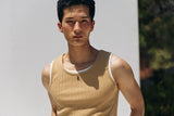 High ribbed logo sleeveless(Mustard)