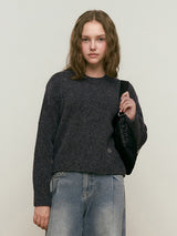 COLLECTION ROUND NECK KNIT [CHARCOAL]