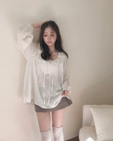 romantique deep v pleur shirring bl
