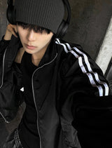 Lightweight High-Neck Side Track Wind Jacket