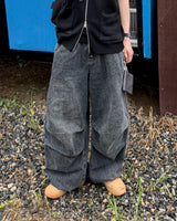 DRASLOW TRACK WIDE DENIM PANTS