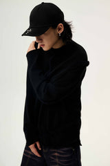 STUDDED CROSS UNISEX BLACK CURVED BRIM EMBROIDERED BASEBALL CAP