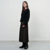 レイヤードVネックニットプルオーバー [BLACK]