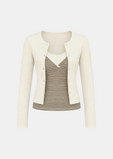 Mia Stripe Layered Cardigan Set