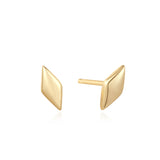 Gold Sparkle Stud 925 Silver Earring E061-02G