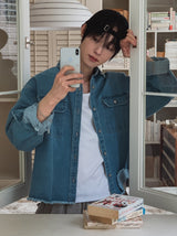 Mar Crop Cutting Denim Shirt