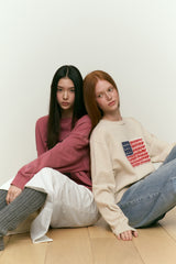 チェリーUSAグラフィックニット [ベージュ]