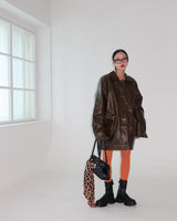 String Leather Dumble Half Coat