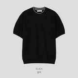 LMN Central Layered Semi-Crop Short-Sleeve Knit (5 colors)