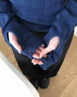 ムヒボタンハートネック長袖Tシャツ